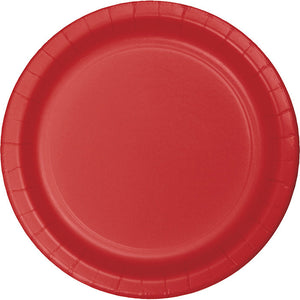 Bulk Pack of 24 Classic Red Paper Dessert Plates