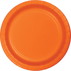 Bulk Pack of 24 Sunkissed Orange Paper Dessert Plates