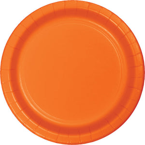 Bulk Pack of 48 Sunkissed Orange Paper Dessert Plates