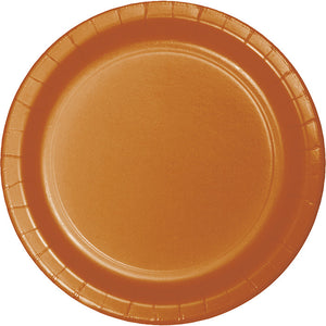 Bulk Pack of 48 Pumpkin Spice Orange Paper Dessert Plates