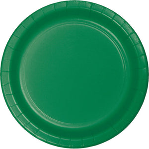 Bulk Pack of 24 Emerald Green Paper Dessert Plates