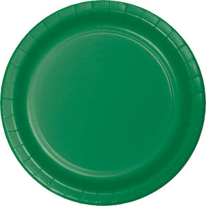 Bulk Pack of 48 Emerald Green Paper Dessert Plates