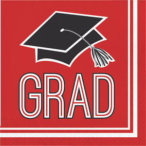 Bulk Pack of 72 Red Graduation Napkins