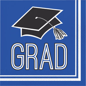 Bulk Pack of 72 Blue Graduation Napkins