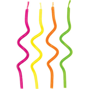 Bulk Pack of 36 Neon Curly Candles