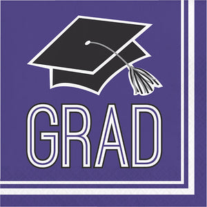 Bulk Pack of 72 Purple Graduation Napkins