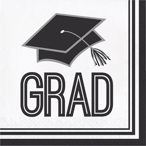 Bulk Pack of 72 White Graduation Napkins