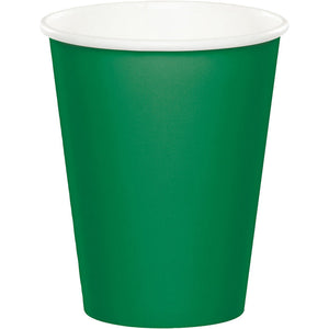 Bulk Pack of 24 Emerald Green Hot/Cold Paper Cups 9 Oz