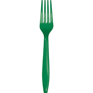 Bulk Pack of 48 Emerald Green Plastic Forks