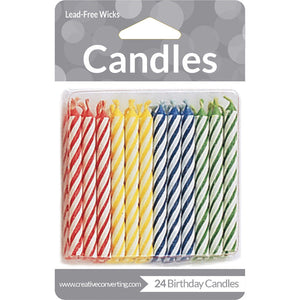 Bulk Pack of 120 Assorted Primary Color Candles