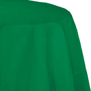 Bulk Pack of 2 Emerald Green 82" Round Polylined Tissue Tablecover