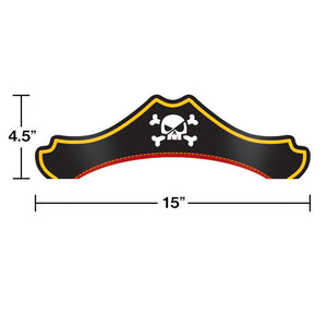 Bulk Pack of 16 Pirate Treasure Party Hats