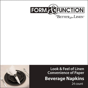 Bulk Pack of 48 Form & Function - White Beverage Napkin Airlaid