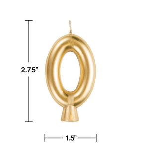 Bulk Pack of 3 Gold 0 Candle