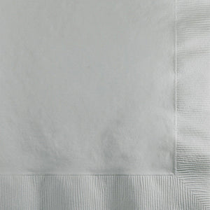 Bulk Pack of 60 Shimmering Silver Beverage Napkins