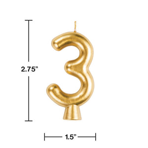 Bulk Pack of 3 Gold 3 Candle