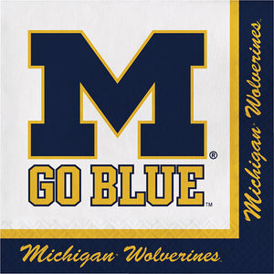 Bulk Pack of 40 Michigan Wolverines Napkins