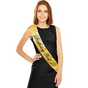 Bulk Pack of 2 Black & Gold Birthday Sash