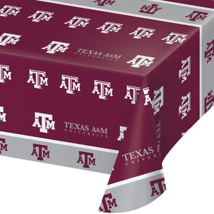 Bulk Pack of 2 Texas A & M Aggies Plastic Table Cover, 54"x108"