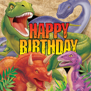 Bulk Pack of 32 Dinosaur Birthday Napkins