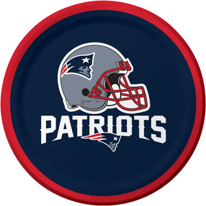 Bulk Pack of 24 New England Patriots Paper Dessert Plates