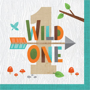 Bulk Pack of 32 Wild One Woodland Napkins