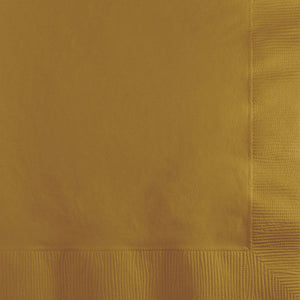 Bulk Pack of 150 Glittering Gold Beverage Napkin, 3 Ply