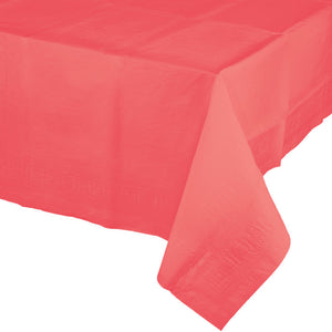 Bulk Pack of 2 Coral Tablecover 54"X 108" Polylined Tissue