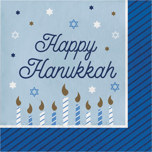 Bulk Pack of 32 Hanukkah Celebration Luncheon Party Napkins