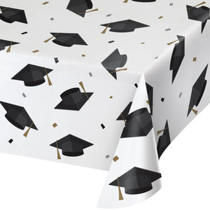 Grad Cap Toss Paper Tablecover 54" X 102" (1/Pkg) by Creative Converting