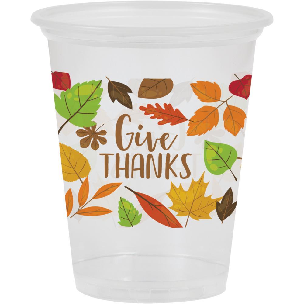 9 oz. Thank-Fall Autumn Leaves & Gourds Disposable Paper Cups - 8 Ct.