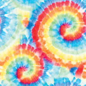 Tie Dye Swirl White Plastic Tablecover 54" x 108", All Over Print