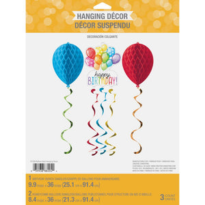 Balloon Bash Hanging Decoration w/ HC and Danglers 3ct