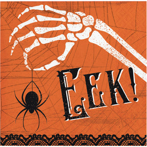 Wicked Webs Eek Beverage Napkins 16 /Pkg. Halloween Party Decorations.