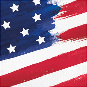 Painterly Patriotic Luncheon Napkin by Creative Converting