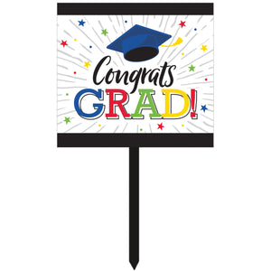 Hats Off Grad Yard Sign (1/Pkg)