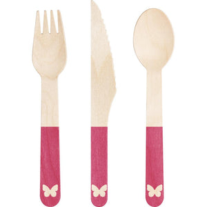 Pink Dolly Parton Assorted Wooden Cutlery (24/Pkg)