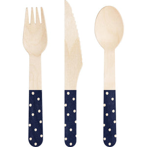 Blue Dolly Parton Assorted Wooden Cutlery (24/Pkg)