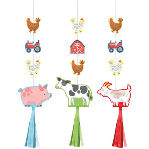 Farm Animals Hanging Cutouts w/ Tassels by Creative Converting