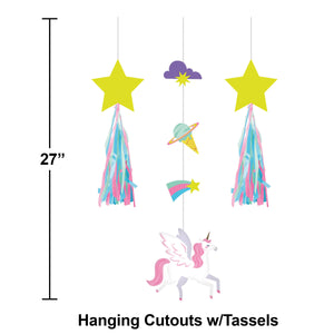 Unicorn Galaxy Hanging Cutouts w/ Tassels