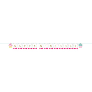 Bakery Sweets Shaped Banner w/ Ribbon, Foil by Creative Converting