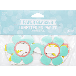 Flower Power Paper Glasses (4/Pkg)