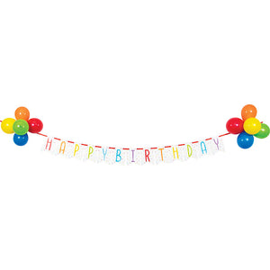 Balloon Bash Ribbon Banner w/ Latex Balloons 1ct