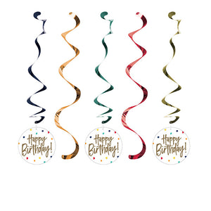 Birthday Stripes Dizzy Danglers Assorted 5ct by Creative Converting