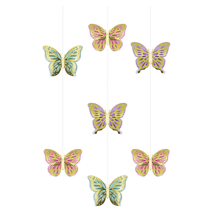  Butterfly Multi-Layered Nylon Hanging Spiral Mobile