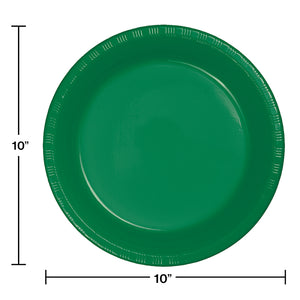 Emerald Green Plastic Banquet Plates, 20 ct