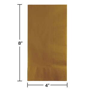 Glittering Gold Dinner Napkins 2Ply 1/8Fld, 100 ct