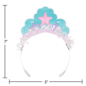 Iridescent Mermaid Party Tiaras, 8 ct