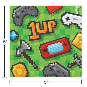 Video Game Party Beverage Napkins, 16 ct Party Decoration