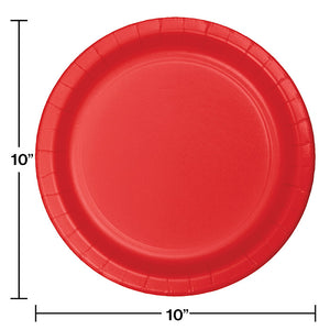 Classic Red Banquet Plates, 24 ct